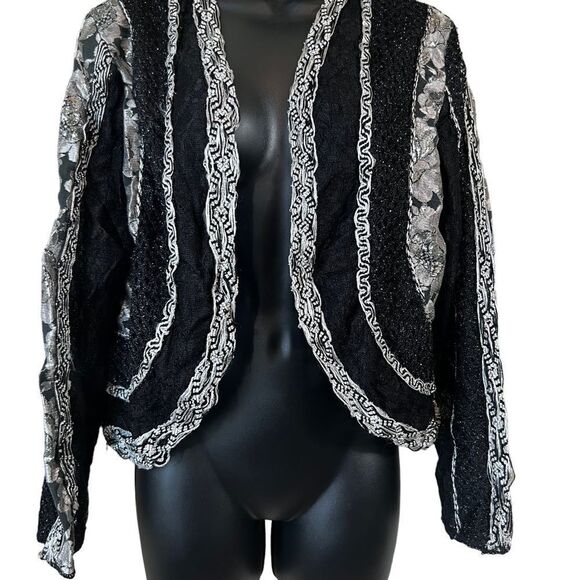 Sandy Starkman Black White Metallic Blazer - Picture 3 of 10